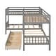 preview thumbnail 14 of 33, Twin L-Shaped Bunk bed with Ladder and Drawers, 4 Beds in 1