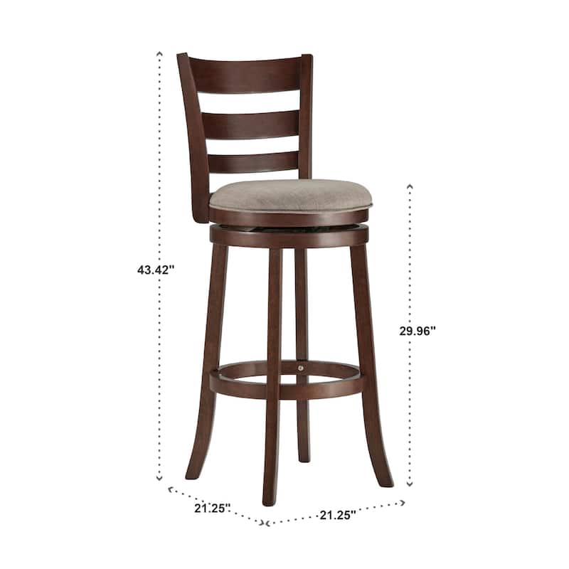 Verona Linen Ladder Back Swivel Bar Stool by iNSPIRE Q Classic