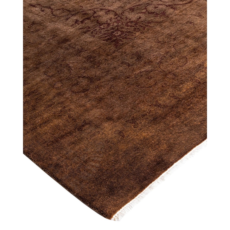 Fine Vibrance One-of-a-Kind Hand-Knotted Area Rug - Brown, 8' 3" x 10' 4" - 8' 3" x 10' 4"