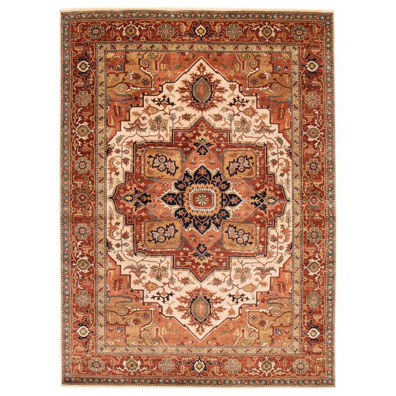 ECARPETGALLERY Hand-knotted Jules Sultane Ivory Wool Rug - 9'7 x 13'6 - Ivory - 9'7 x 13'6