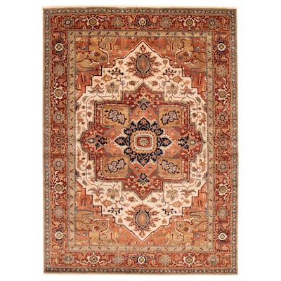 ECARPETGALLERY Hand-knotted Jules Sultane Ivory Wool Rug - 9'7 x 13'6