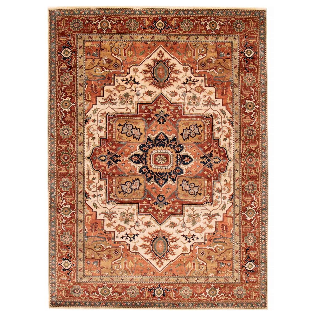 ECARPETGALLERY Hand-knotted Jules Sultane Ivory Wool Rug - 9'7 x 13'6