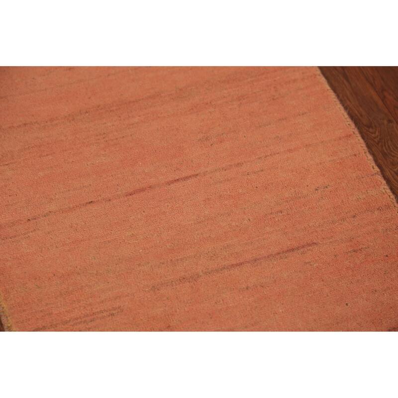 Orange Gabbeh Oriental Runner Rug Handmade Hallway Wool Carpet - 1'11" x 5'11"