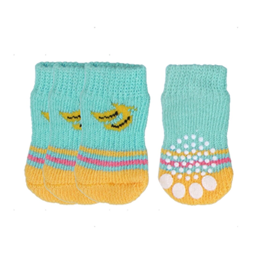 Shop Unique Bargains Colorful Stripe Banana Design Puppy Stretchy Socks 4pcs Overstock 18372994