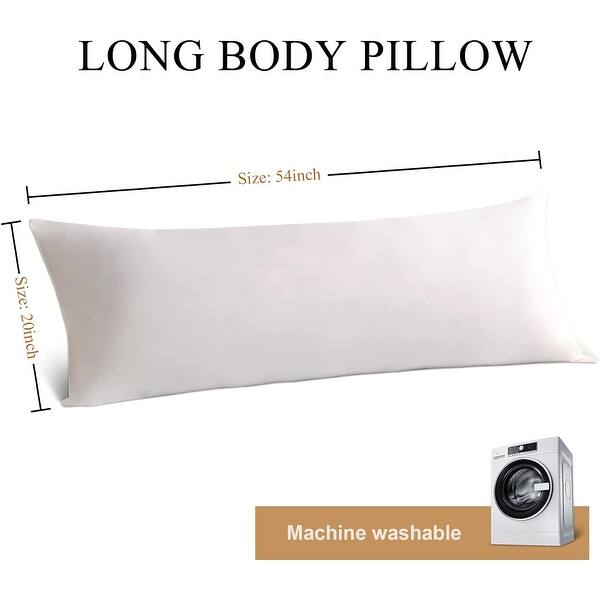 Full Body Pillow Insert with Pillowcase,Fluffy Long Bed Pillow for Adults with Washable Cover