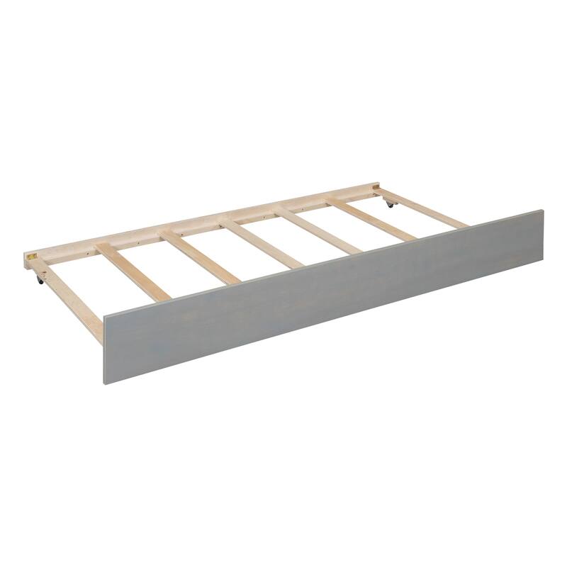 Wood Canopy Bed with Trundle Bed and two Drawers