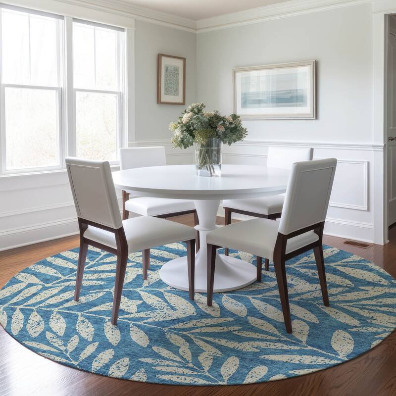 Machine Washable Indoor/ Outdoor Chantille Palm Rug
