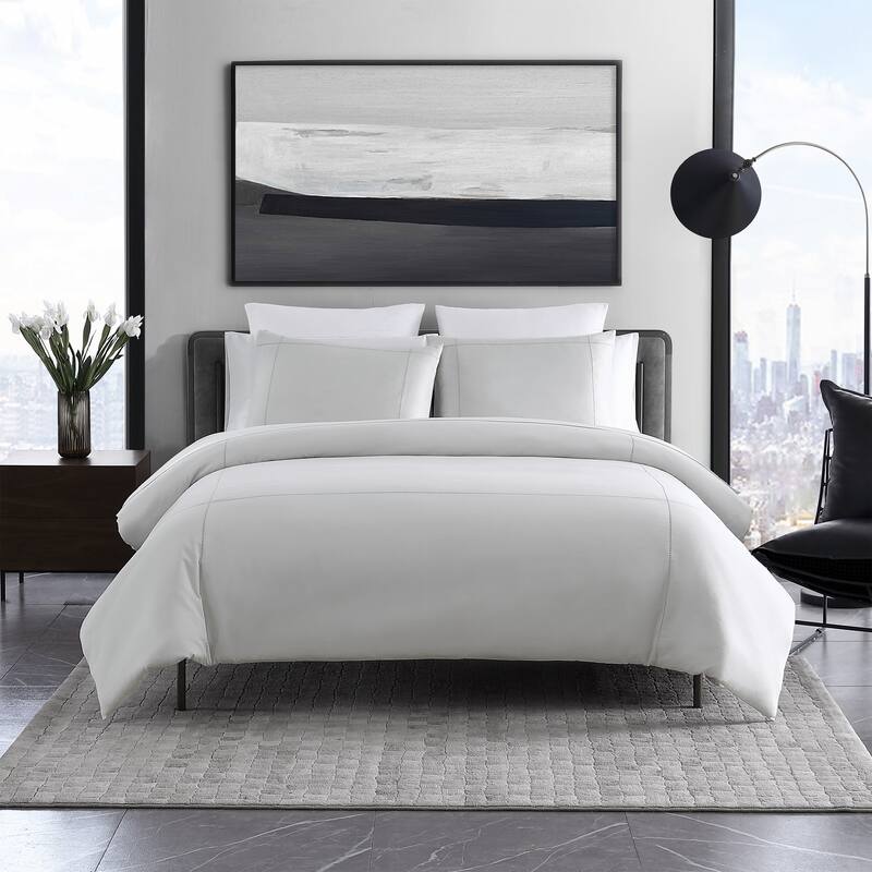 Vera Wang Simple Dot 100% Cotton Grey Duvet Cover & Sham Set