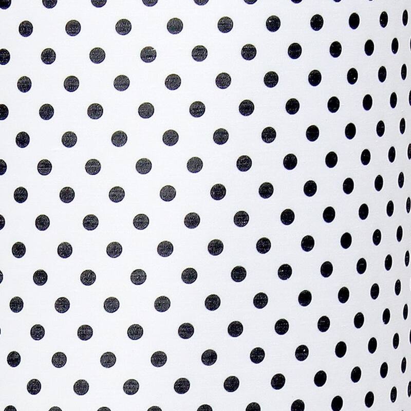 HomeRoots 21" Gold Metal Table Lamp With Polka Dots Fabric Drum Shade - 8.00 in. x 21.25 in. x 8.00 in.