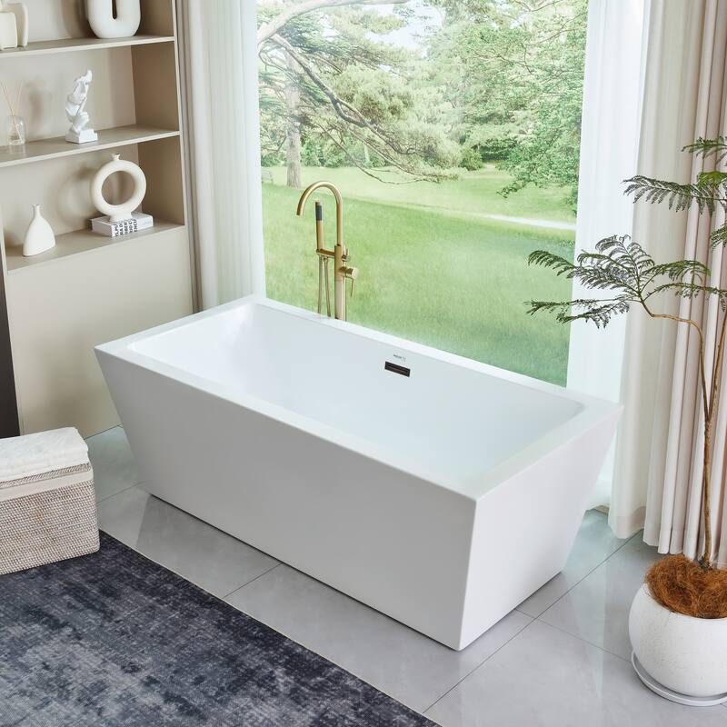 Vanity Art 67" Acrylic Freestanding Soaking Bathtub