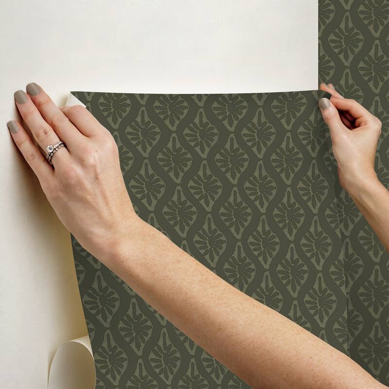 Chris Loves Julia x NuWallpaper Nova Evergreen Peel and Stick Wallpaper