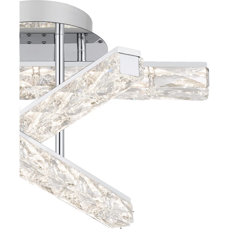 Comet Integrated LED Polished Chrome Semi-Flush Mount