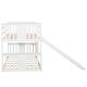 preview thumbnail 26 of 25, Built-in Design Twin Over Twin Bunk Bed with Slide and Ladder,House Shape Design