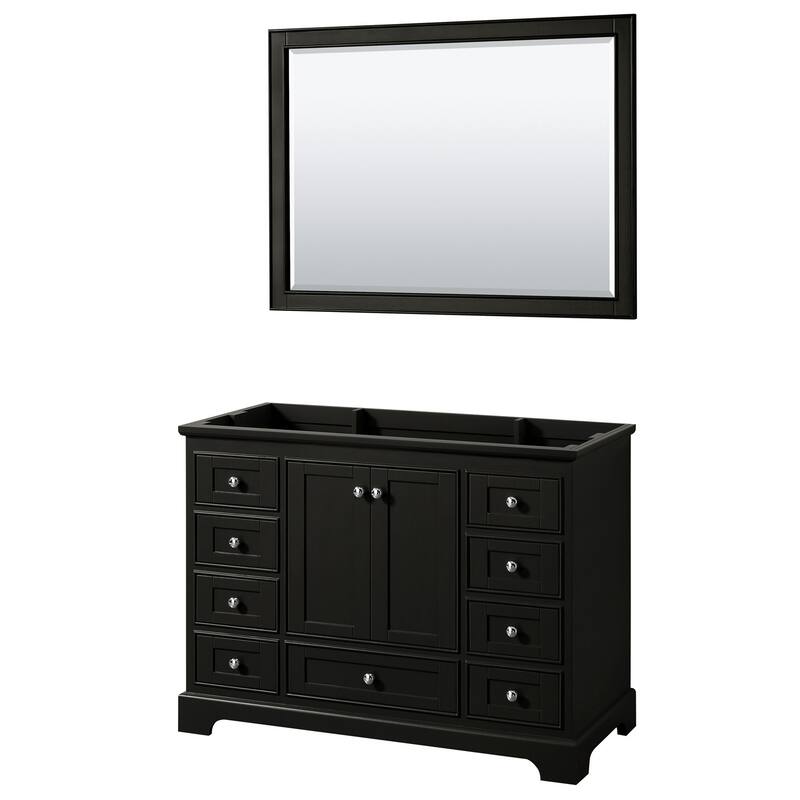 Wyndham Collection Deborah 47-1/4" Free Standing Single Wood Vanity - Dark Espresso / Polished Chrome Hardware