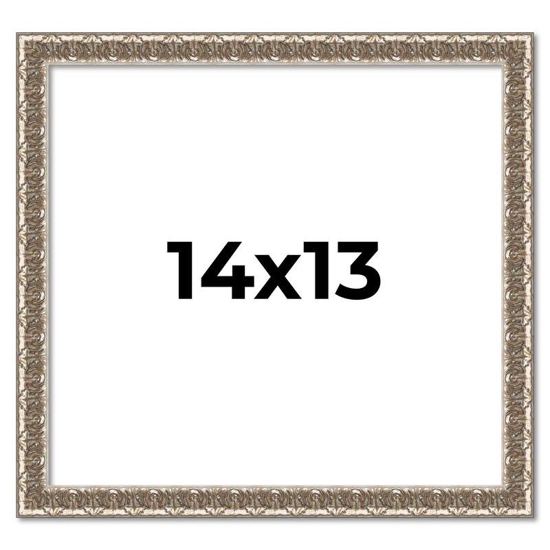 14x13 Frame Silver Versailles Ornate Solid Wood Picture Frame | 1 Inch