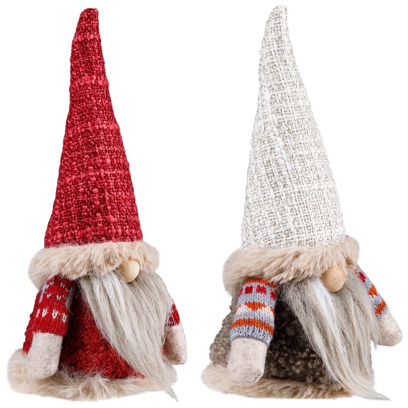 Nordic Gnomes Christmas Decorations - 6.5" - Set of 2