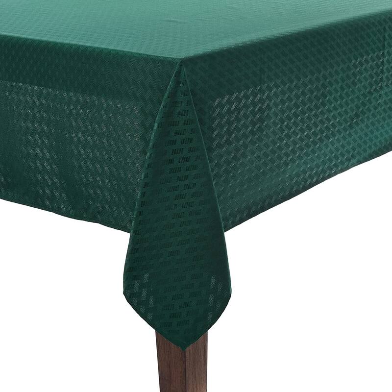 Violet Linen Christmas Novelties Ribbed Striped Pattern Tablecloth - 60" X 84" - Green