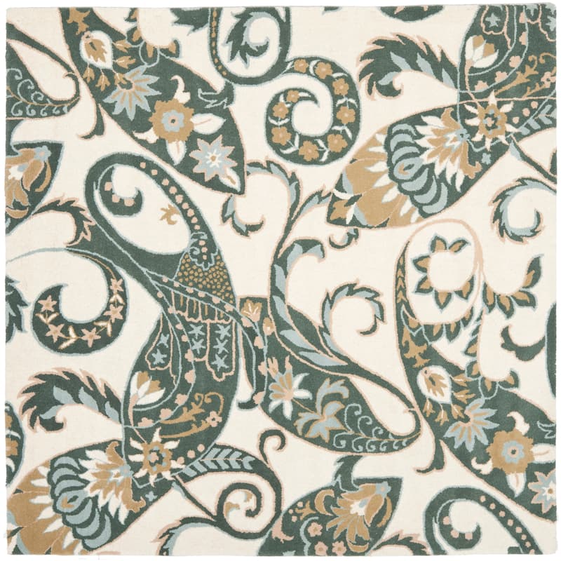 SAFAVIEH Handmade Wyndham Rosaleen Modern Wool Rug - 7' Square - Ivory/Multi