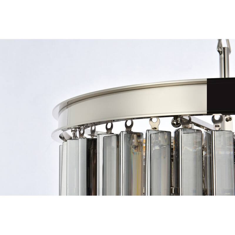 Royce Edge 9-Light Polished Nickel Chandelier