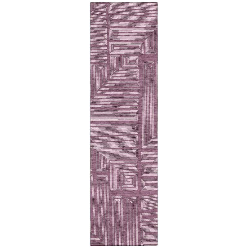Machine Washable Indoor/ Outdoor Contemporary Stack Chantille Rug
