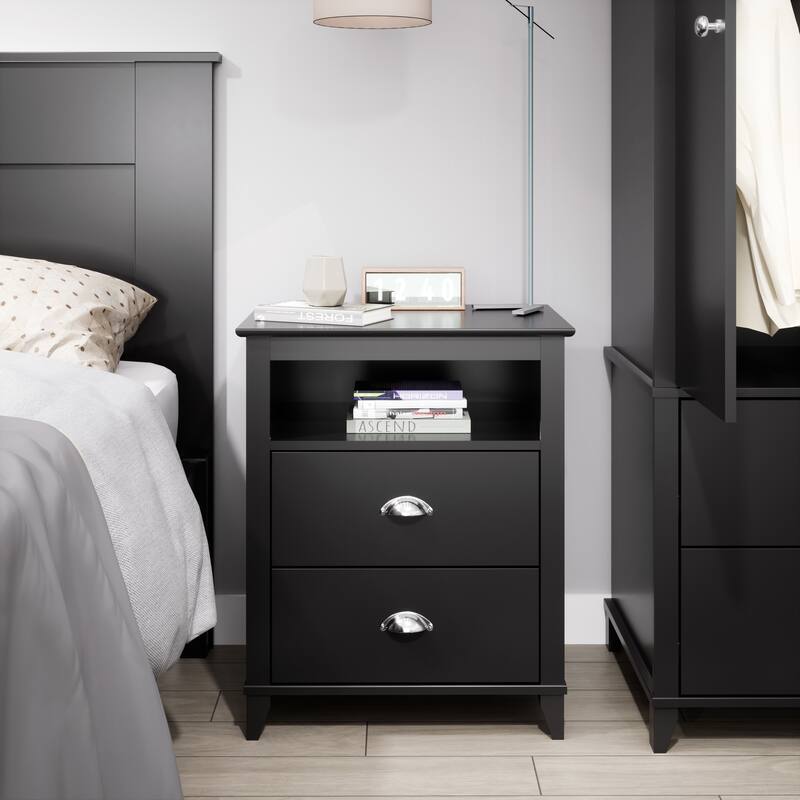 Prepac 2 Drawer Accent Table in White