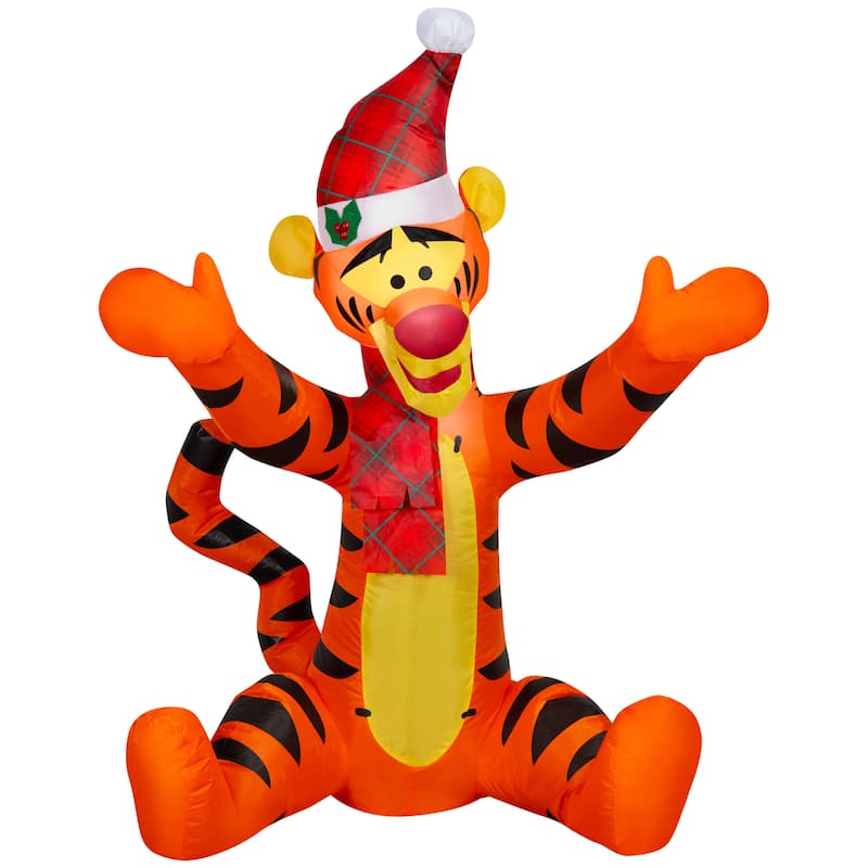 Gemmy Christmas Inflatable Tigger in Santa Hat, 3.5 ft Tall