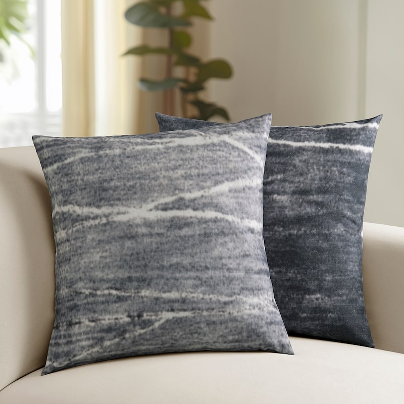 Exclusive Fabrics Printed Cotton Throw Pillow Covers 18 X 18 - Textured Decorative Pillow Covers (Set of 2)
