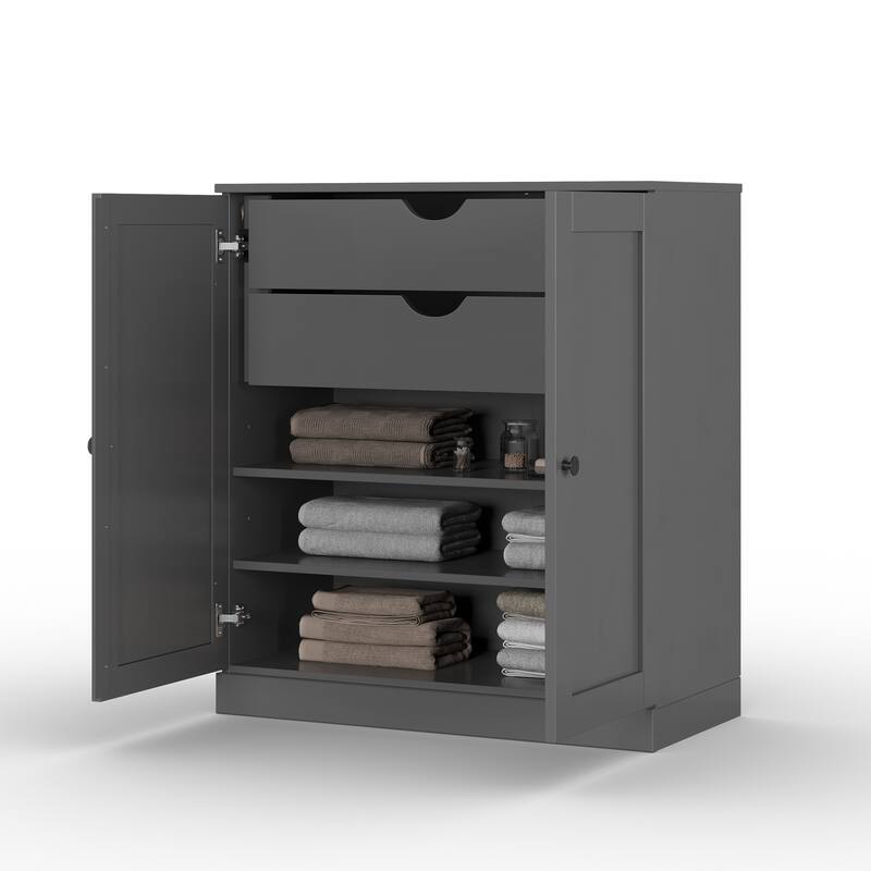 Palace Imports 100% Solid Wood 32" Bathroom Storage Cabinet with Shaker Doors, 2-Drawers and Adjustable Shelves