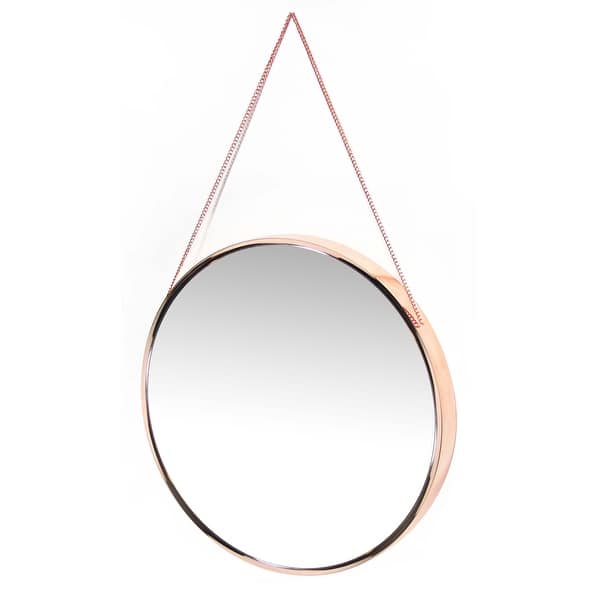 Carson Carrington Kabbo Pink Rose Gold Round Wall Mirror Gold Copper 19 X 21 X 3 Overstock 18077948