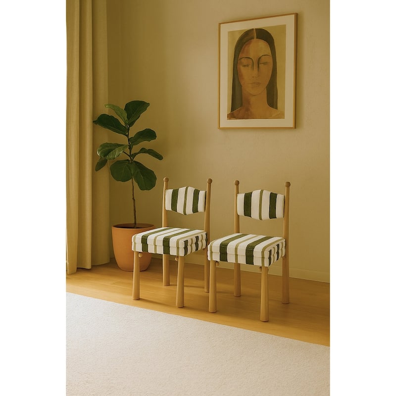 Bol Sant Dining Chair 2PC Set - Green White