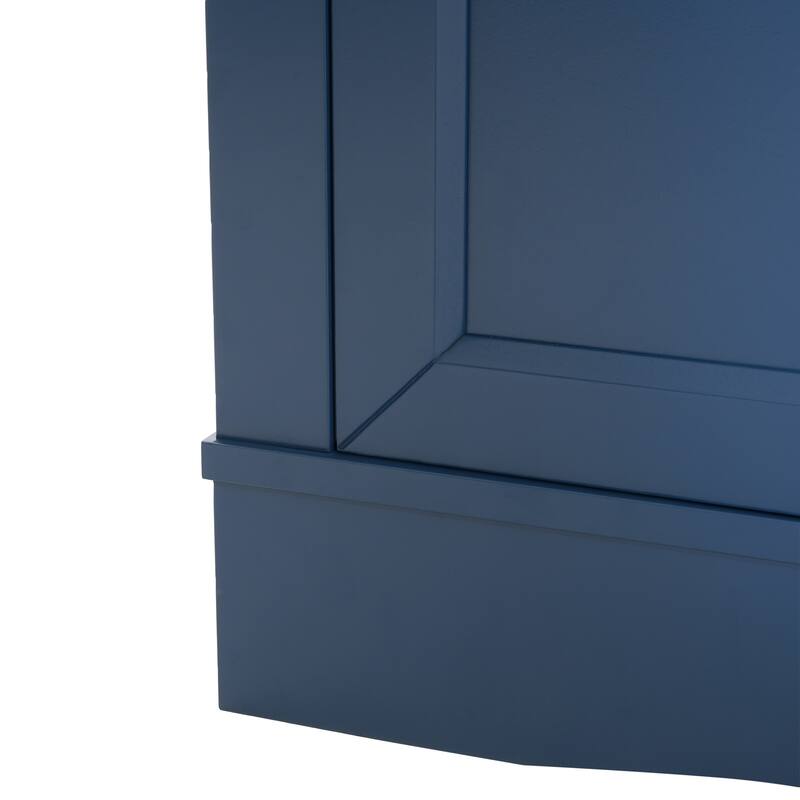 Modern Blue TV Console, 67" Width TV Stand, Glass Doors & Storage Drawers, Adjustable Shelves