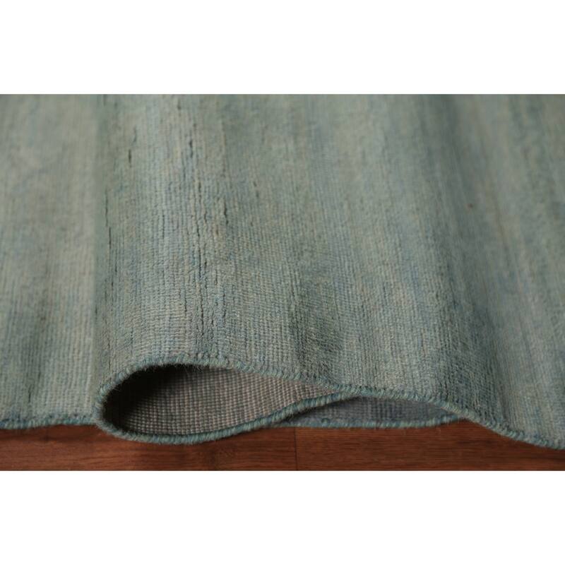 Light Green & Blue Modern Gabbeh Oriental Rug Handmade Wool Carpet - 4'8" x 6'4"