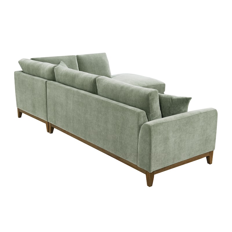 Furniture of America Lurek Mid Century Modern Chenille Sectional Sofa with Chaise.
