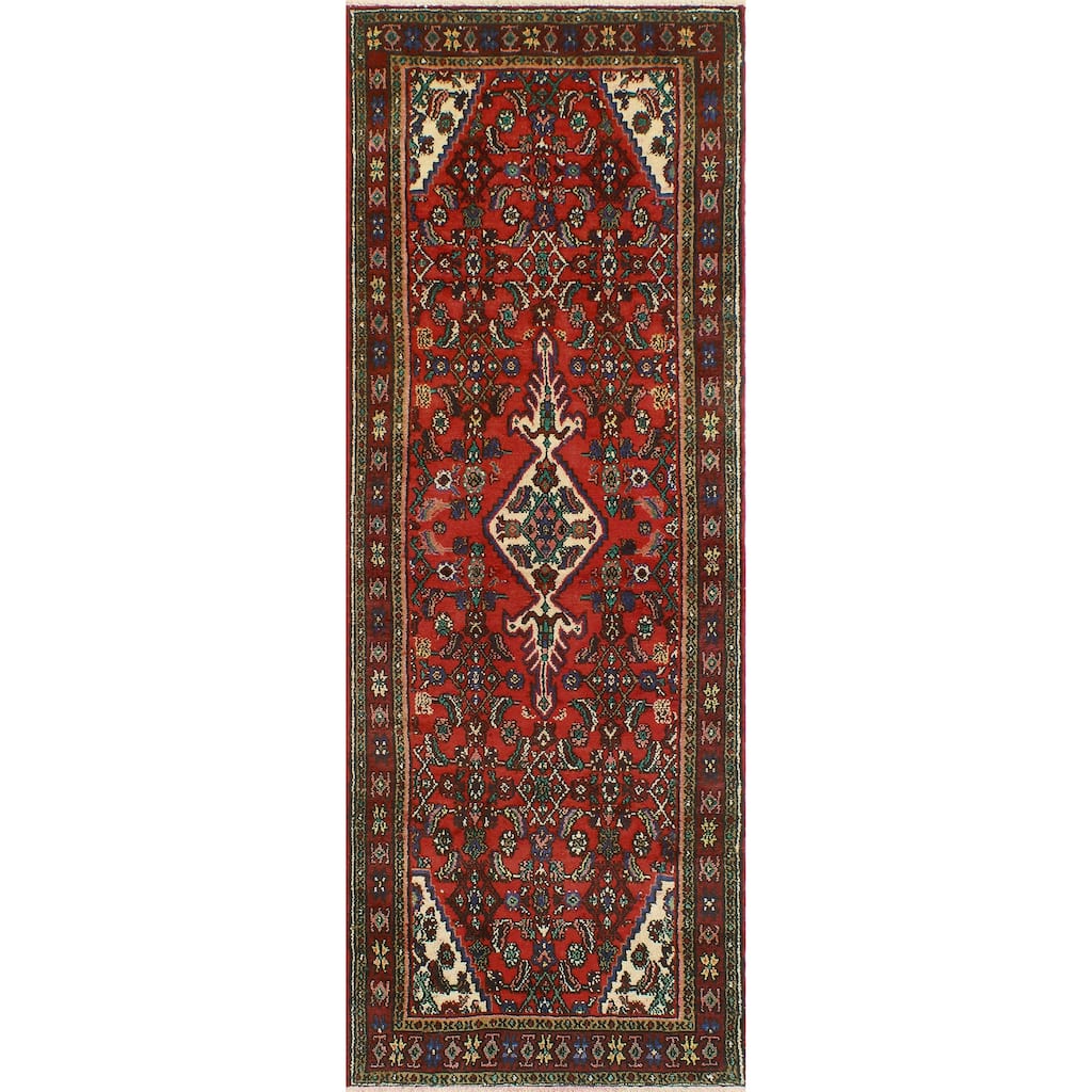 Fine Vintage Distressed Halit Red/Burgundy Runner - 3'5" x 10'2"