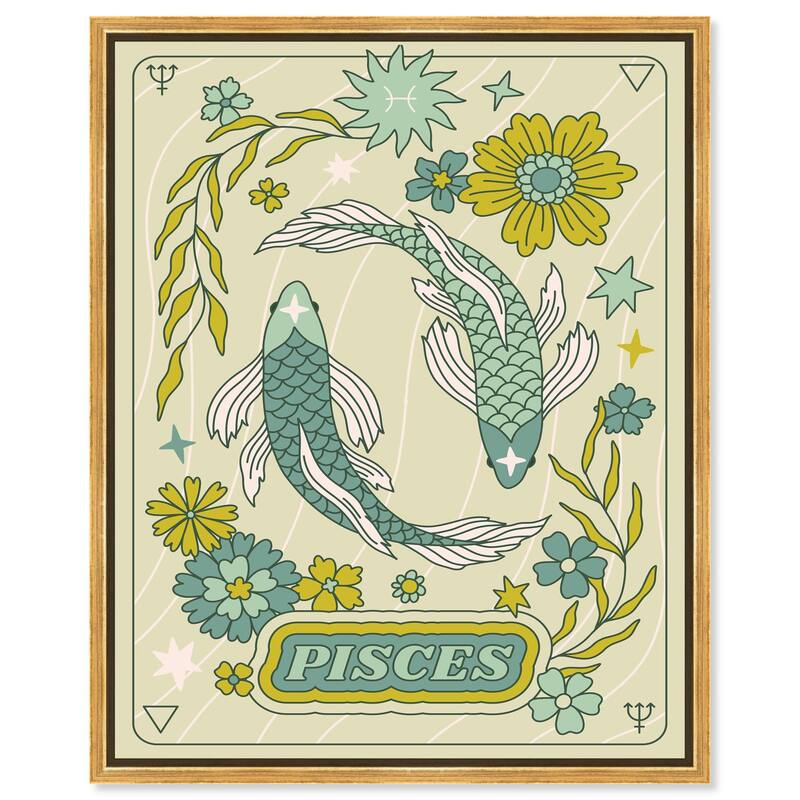 Pisces Stars Card Canvas by Art Remedy - 20" x 24" - Gold
