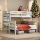 preview thumbnail 13 of 21, Versatile Bunk Bed Wood Twin XL over Queen Bunk Bed with Ladder White