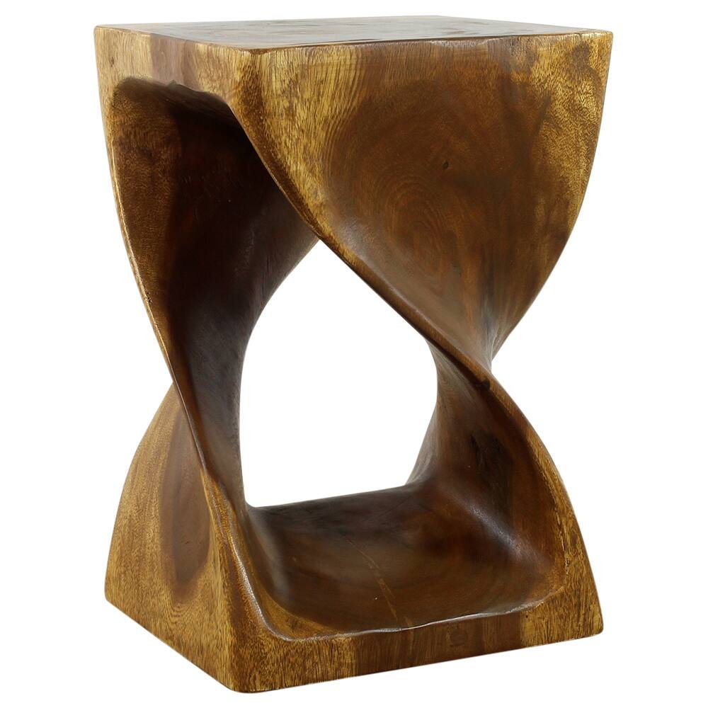 Haussmann® Original Wood Twist Stool 12 X 12 X 18 In High Oak Oil - 12" x 12" x 18"