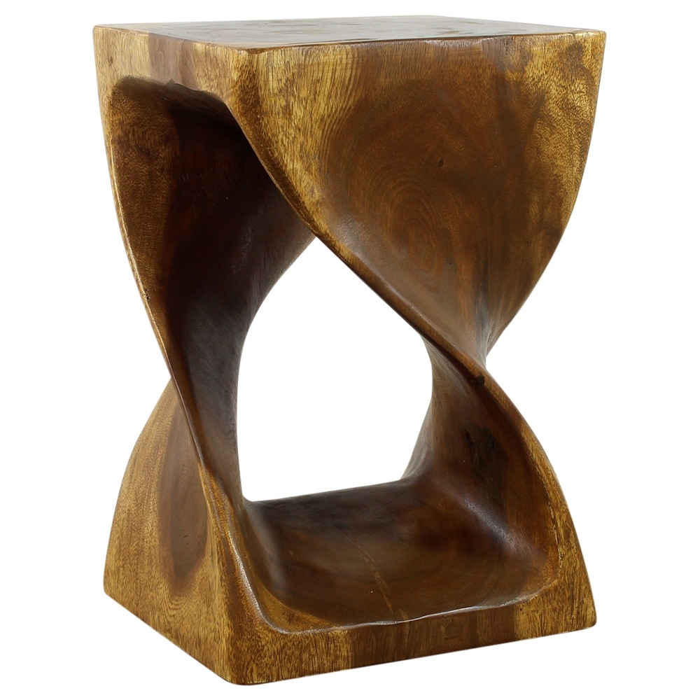 Haussmann Original Twist Solid Wood End Table - 12 x 12 x 18 in - Oak - 12" x 12" x 18"