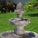 preview thumbnail 6 of 5, 2 Tier Pineapple Solar Outdoor Water Fountain with Battery 33" Feature