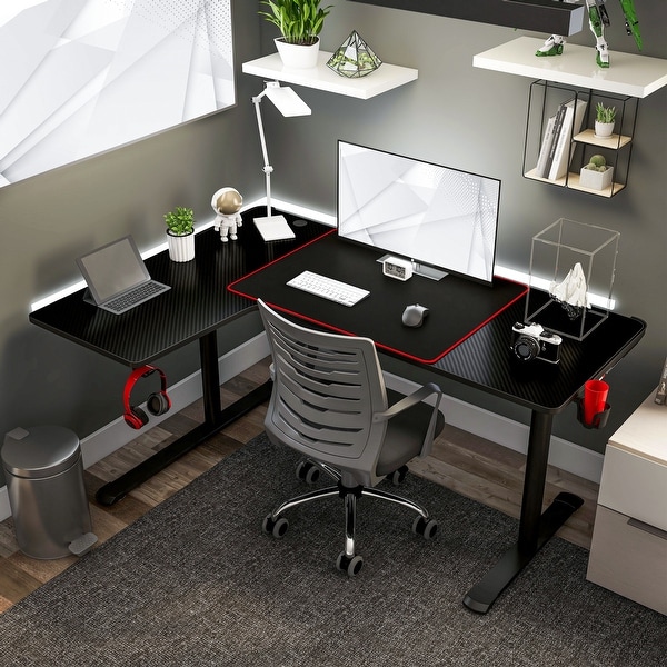 Devan Contemporary Black 65 inch Metal Computer Desk by Furniture