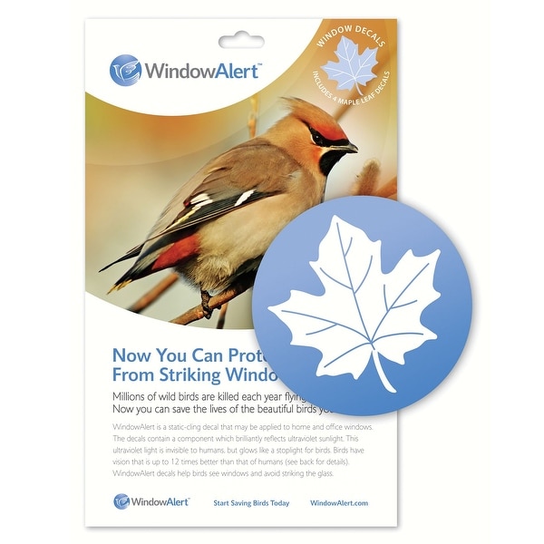 4pc Clear Maple Leaf Window Alert Decals 4.25" - N/A