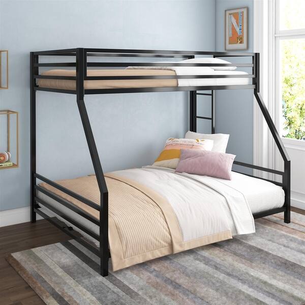 slide 2 of 15, Signature Sleep Coen Kids' Bunk Bed with Reversible Ladder, Twin/Full, Black