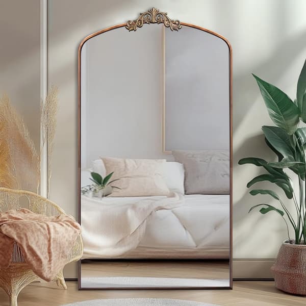 long mirror dressing Full Length Mirror 36x66 Inch Vintage Ornate Arched Floor Mirror Metal  Framed Mirror Dressing Mirror Oversized Wall Mirror - Bed Bath & Beyond