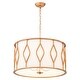 preview thumbnail 7 of 10, Rennnsan 4-Light Modern Farmhouse Antique Gold Fabric Drum Pendant Light for Dining Room - 23.62 in. W x 16.54 in. H