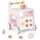 preview thumbnail 7 of 5, 2-in-1 Wooden Baby Walker Montessori Activity Center w/ Wheels Pink