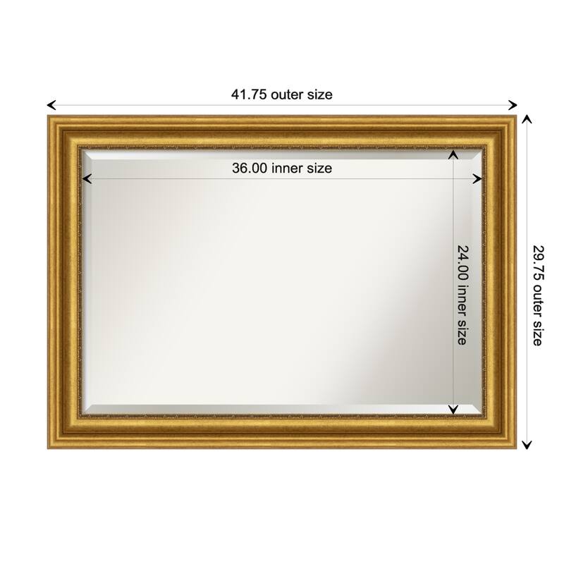 Beveled Wall Mirror - Parlor Gold Frame - Parlor Gold - 41.75 x 29.75-inch