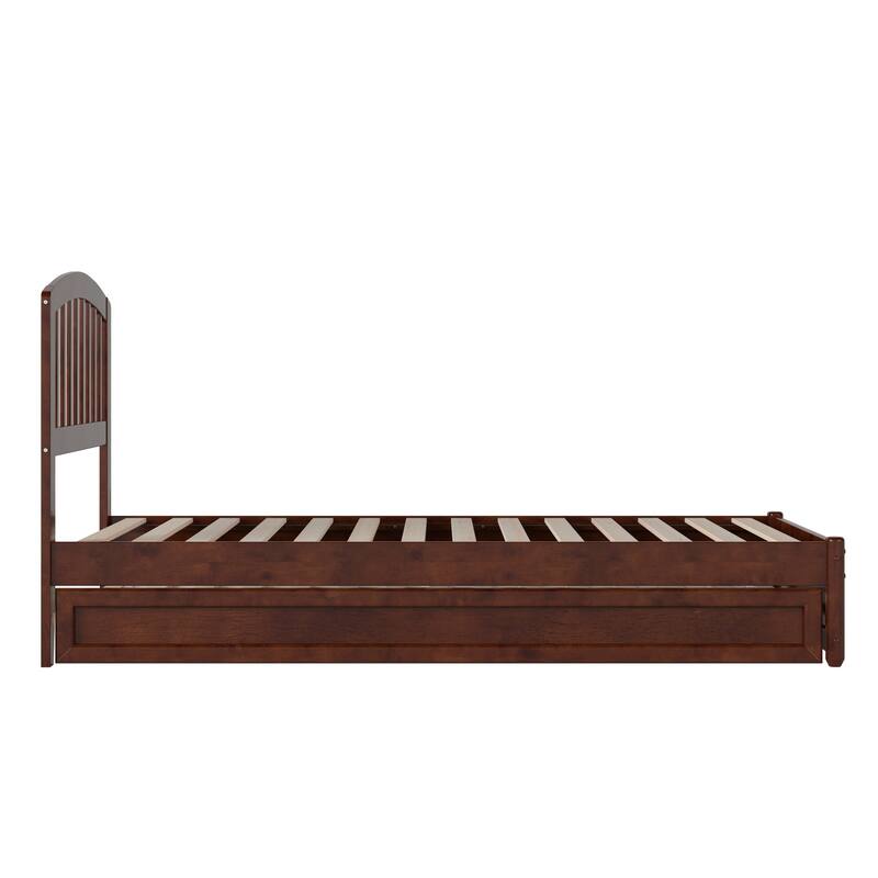 Lucia Platform Bed with Panel Footboard and Twin XL Trundle