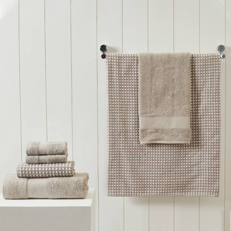 Modern Threads 6-Piece Yarn Dyed Cobblestone Jacquard Towel Set