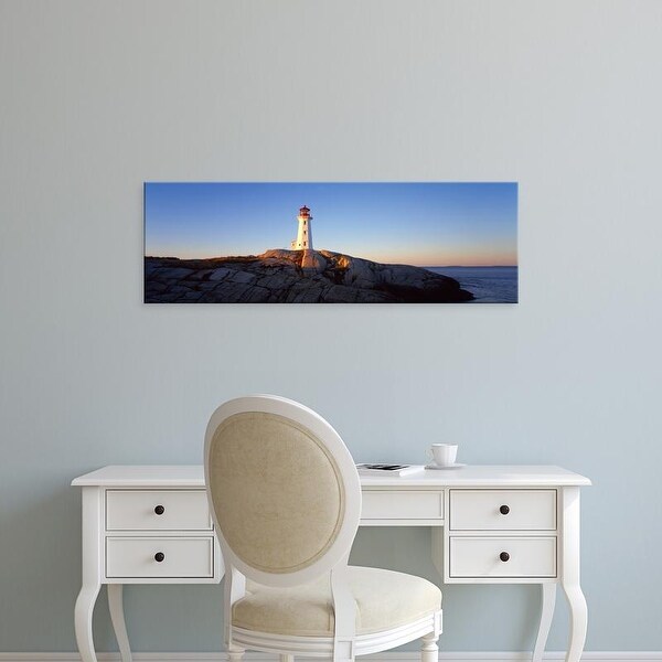 Easy Art Prints Panoramic Image 'Peggy's Point Lighthouse, Halifax Regional, Nova Scotia, Canada' Canvas Art