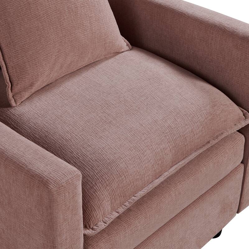 Chenille Fabric Upholstered Reading Armchair Comfy Deep Single Seat Sofa Living Room